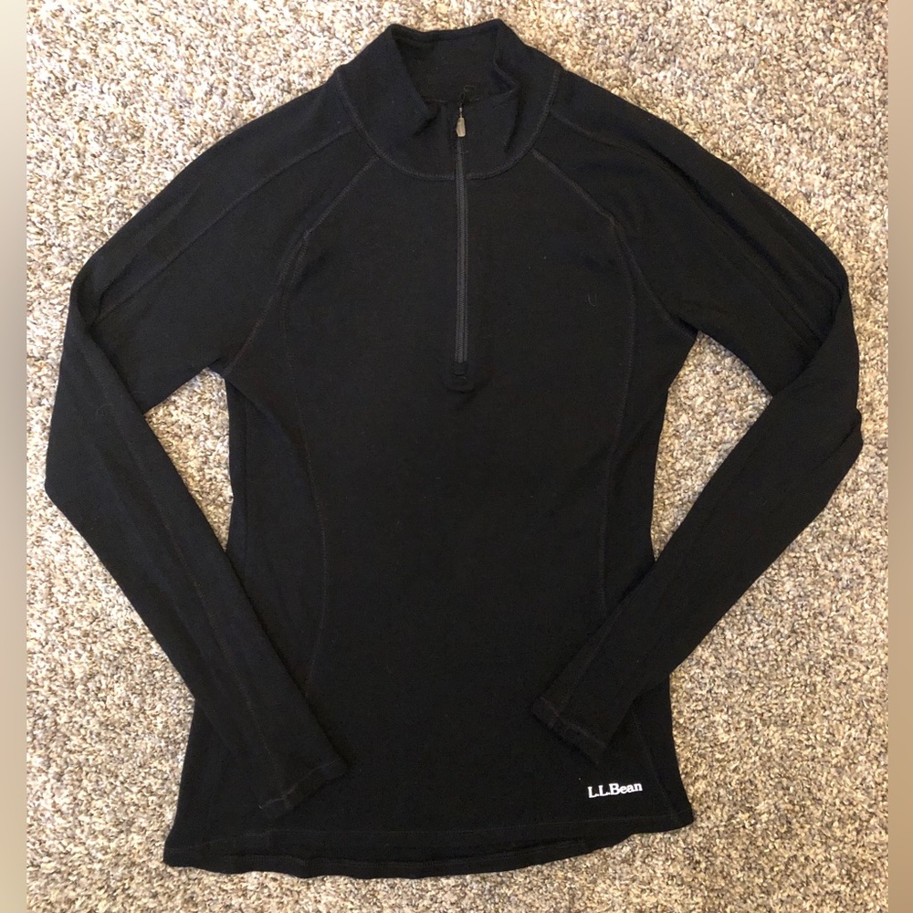 LL Bean midweight merino wool quarter zip